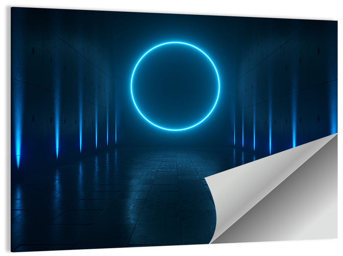 Glowing Neon Corridor Wall Art as a poster print