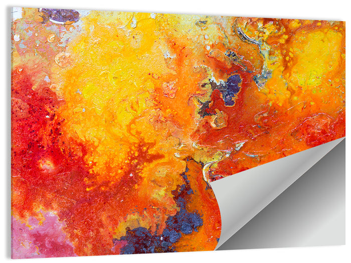 Molten Red Abstract Texture Wall Art as a poster print