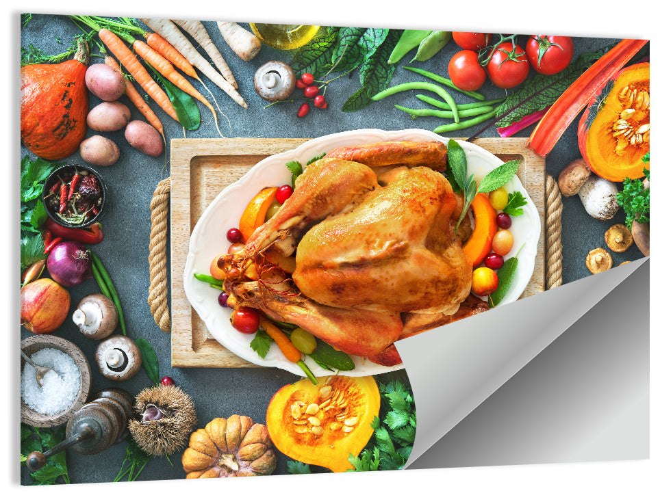 Harvest Roast Turkey Centerpiece Wall Art