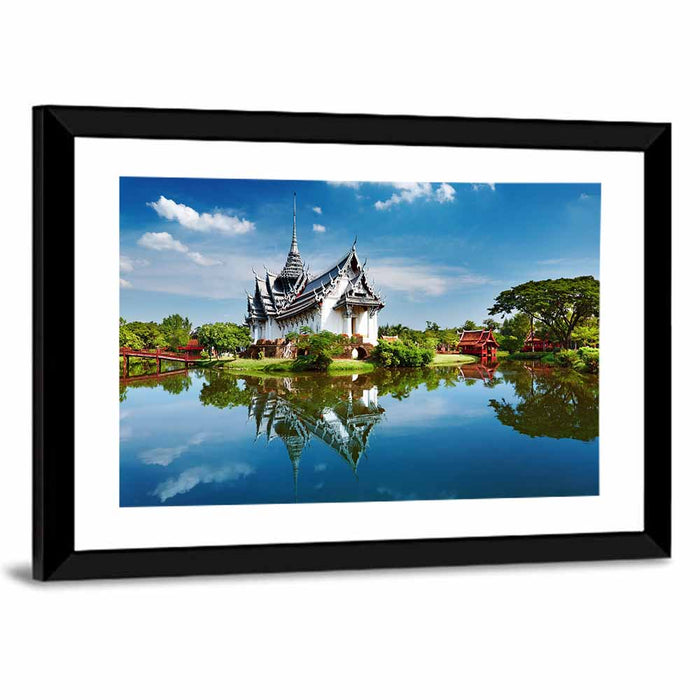Phra Kaew Pavilion, Ancient City Wall Art as a framed print