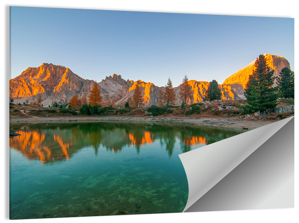 Lago Di Federa Alpenglow Wall Art
