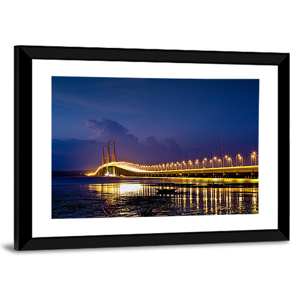 Suramadu Bridge at Dusk Wall Art