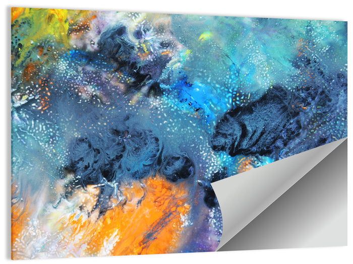 Vivid Icy Nebula Abstract Wall Art as a poster print