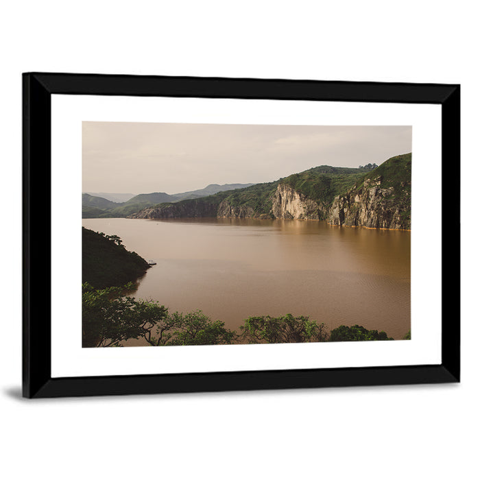 Lake Nyos Cliff View Wall Art as a framed print