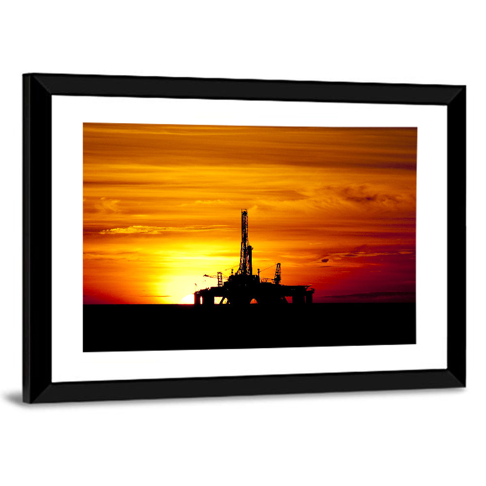 Oil Rig Sunset Wall Art