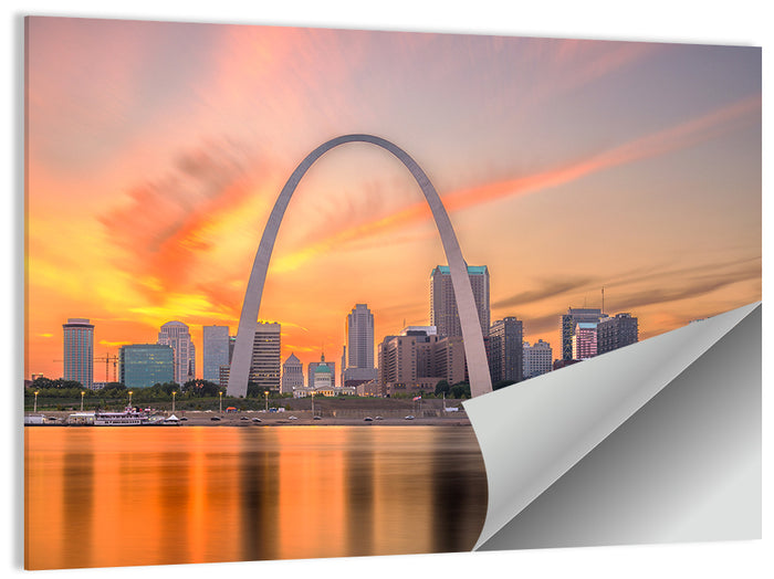 St. Louis Gateway Arch Skyline Wall Art as a poster print
