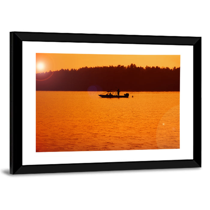 Lake James Sunset Wall Art as a framed print