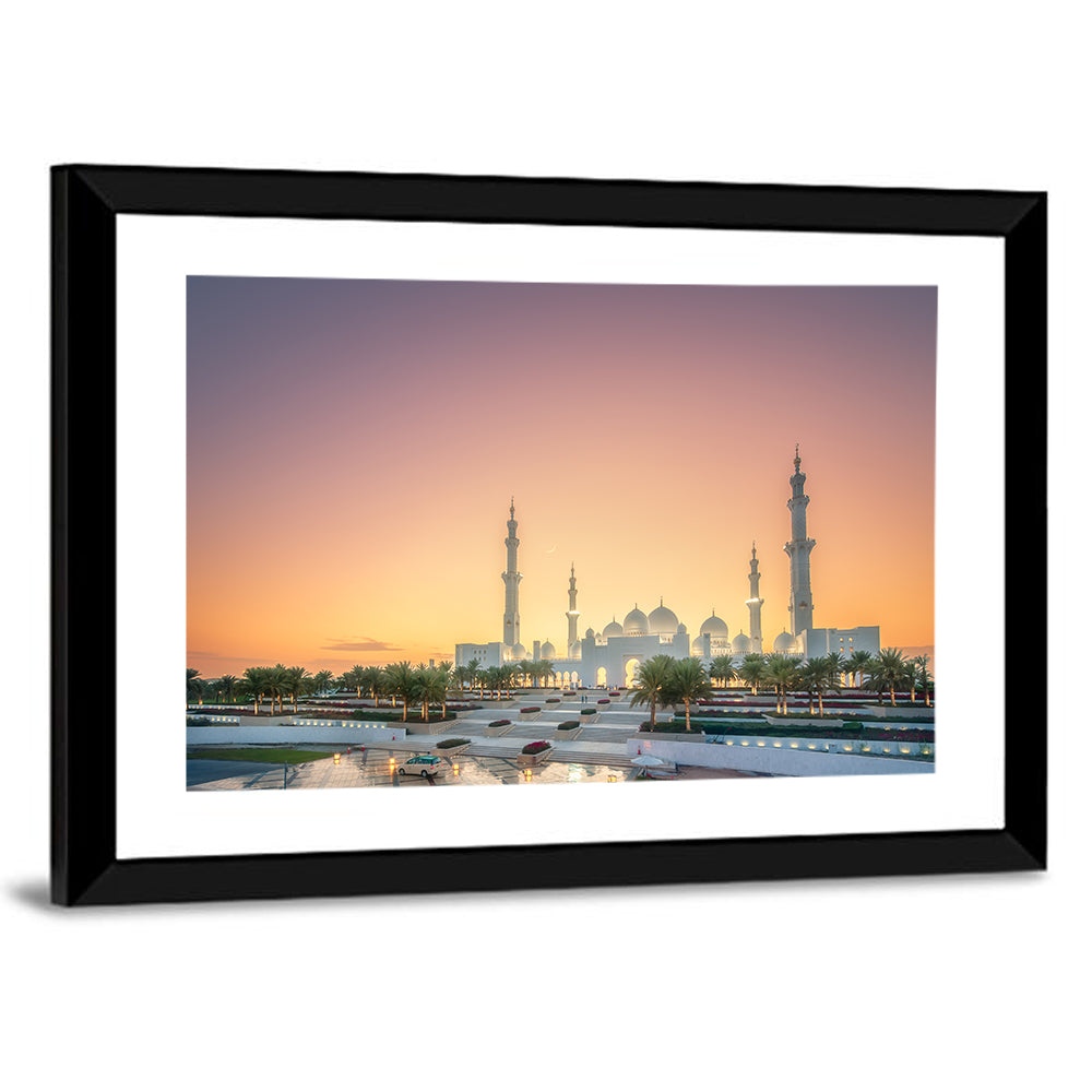 Sheikh Zayed Grand Mosque at Sunset Wall Art
