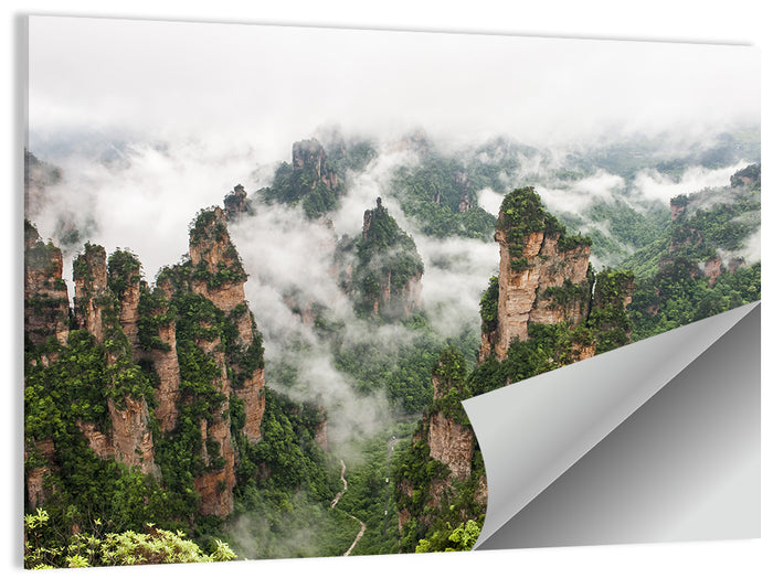 Zhangjiajie Sandstone Pillars Wall Art as a poster print