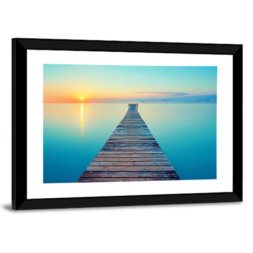 Wooden Footbridge at Sunset Wall Art