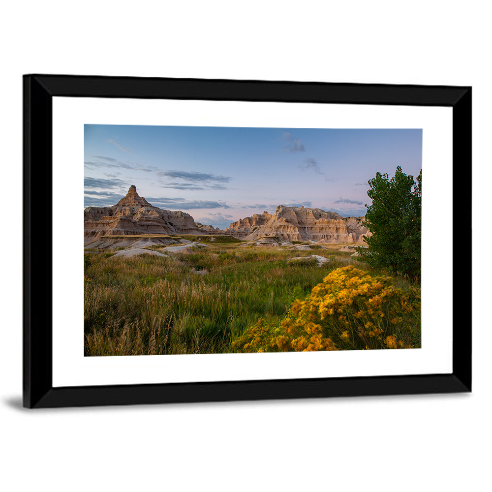 Badlands Golden Hour Meadow Wall Art