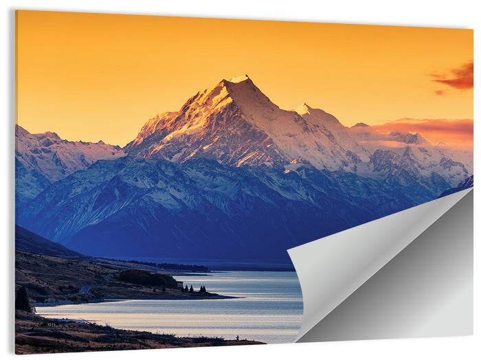 Aoraki Mount Cook Over Lake Pukaki Wall Art as a poster print
