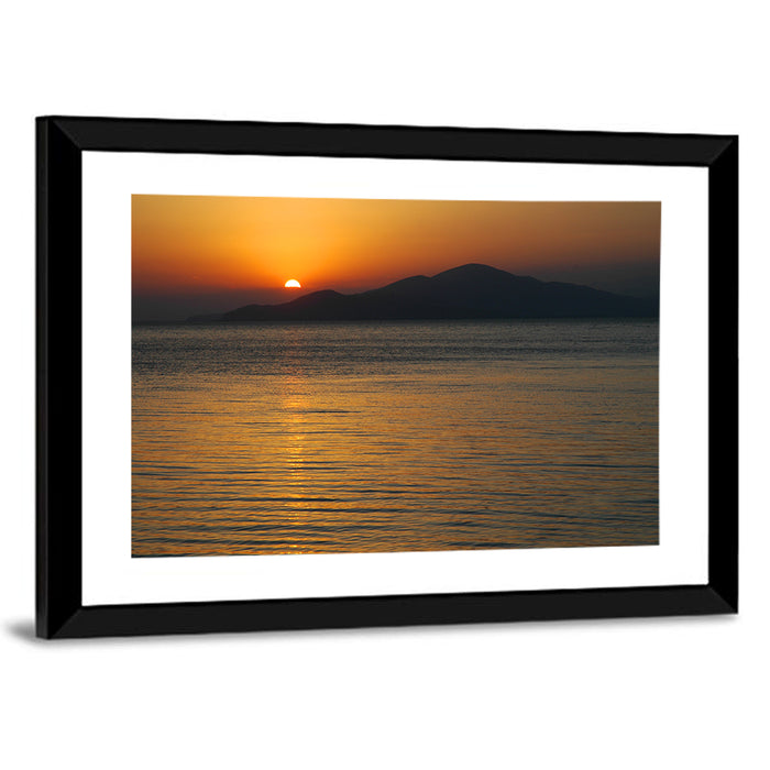 Lake Sevan Sunset Reflection Wall Art as a framed print