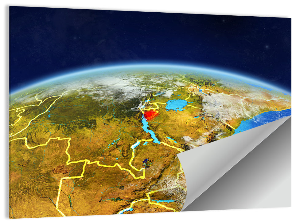 East Africa Great Lakes from Space Wall Art