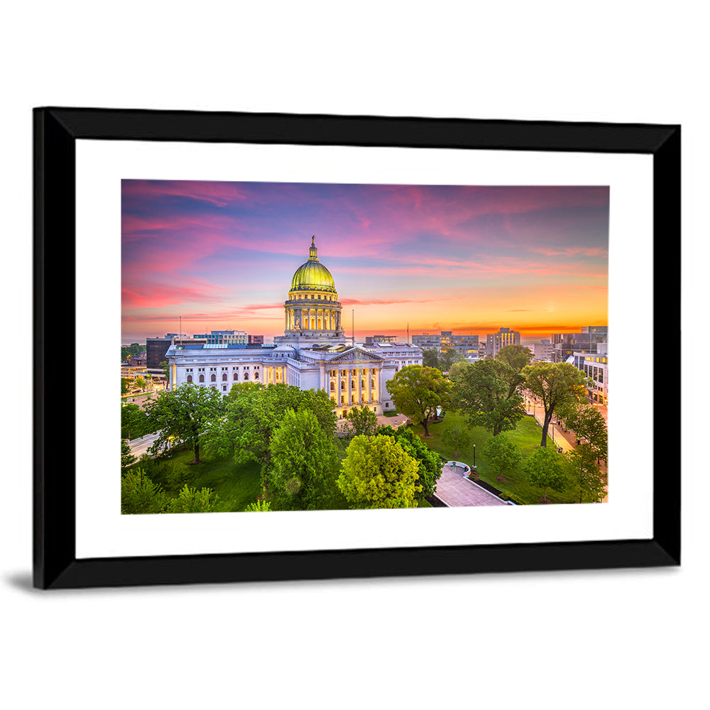 Madison State Capitol at Dusk Wall Art