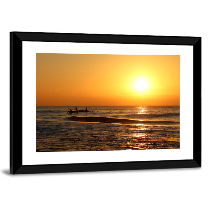 Puri Beach Sunrise Wall Art as a framed print