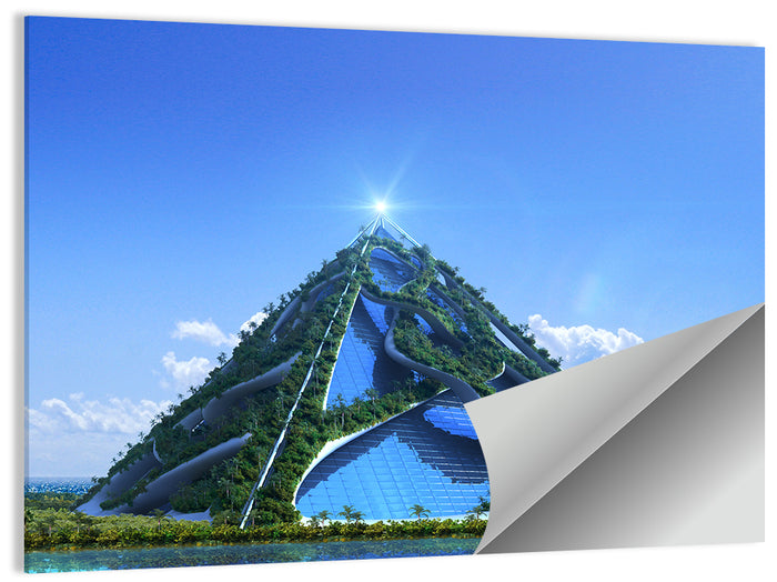 Glassy Pyramid with Gardens Wall Art as a poster print