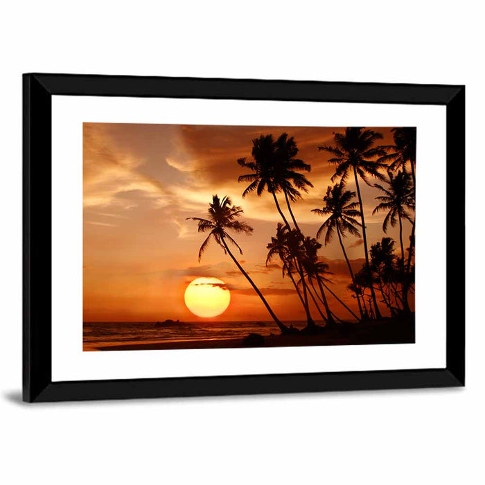 Sri Lankan Beach Sunset Wall Art as a framed print