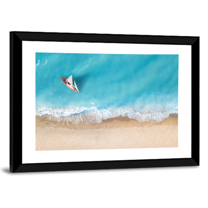 Aerial Beach & Yacht Wall Art