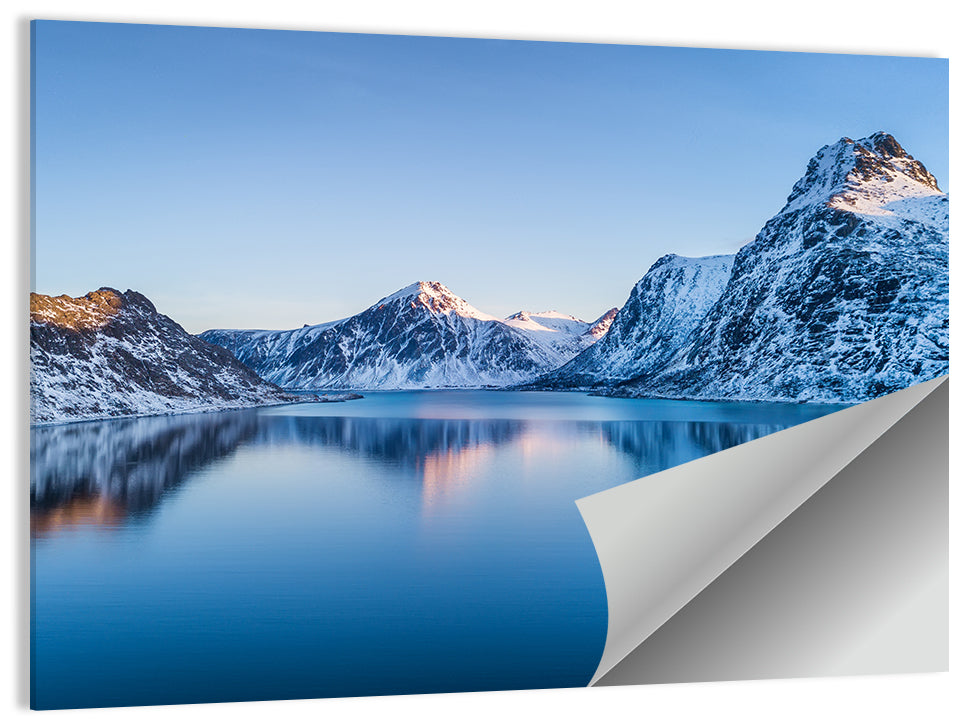Snowy Lofoten Reflection Wall Art