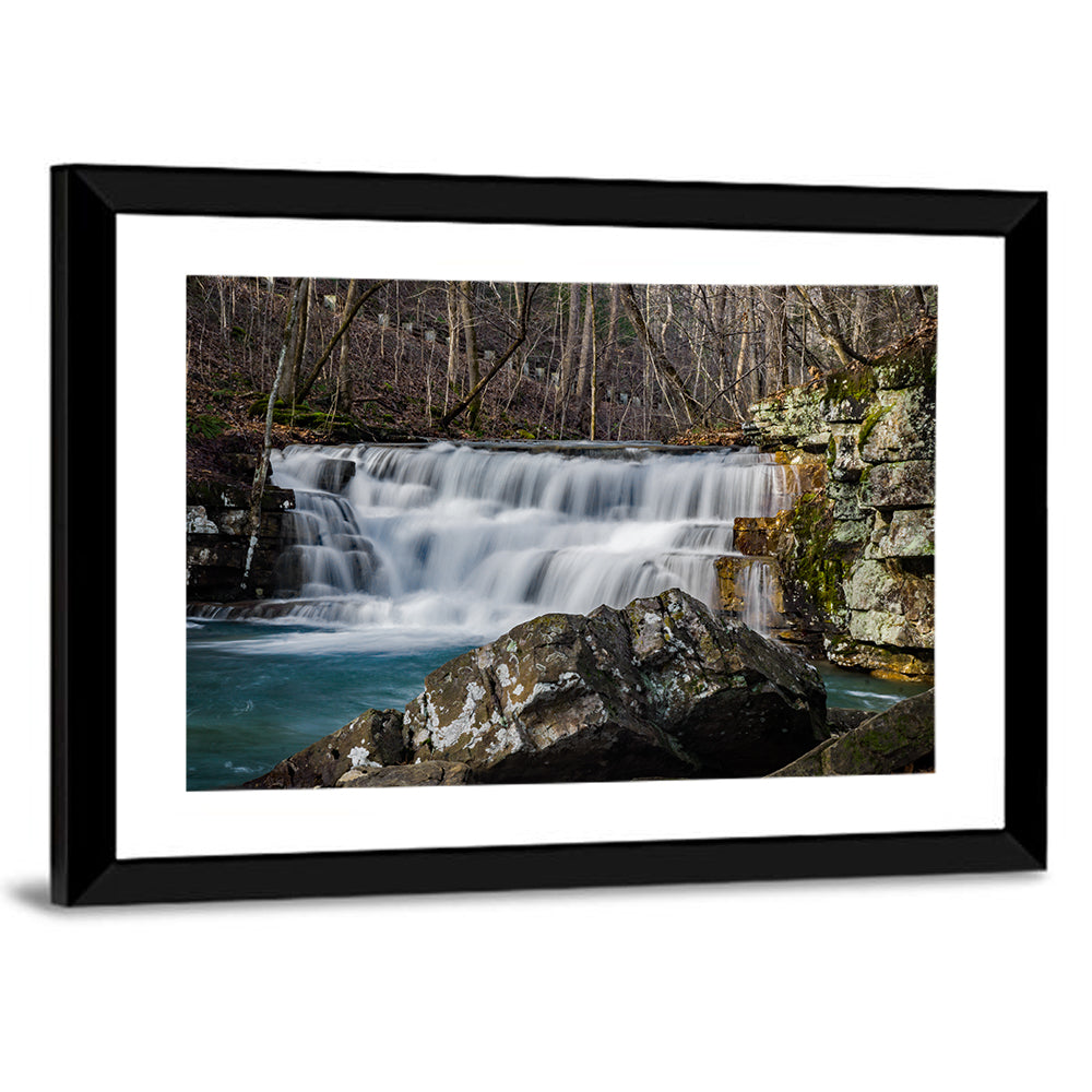 Fenwick Mines Mossy Rock Waterfall Wall Art