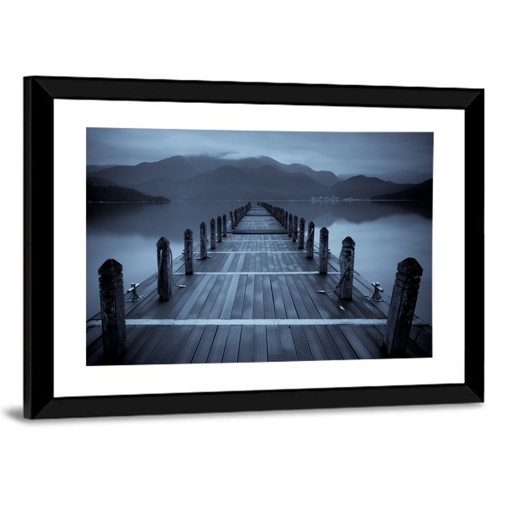 Long Lake Pier at Dusk Wall Art