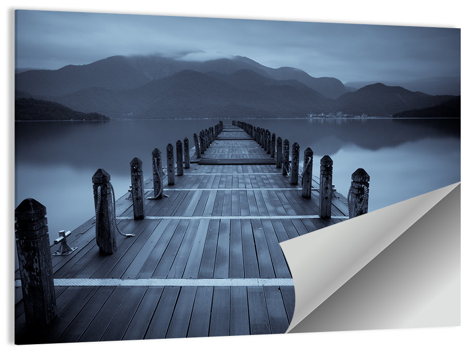 Long Lake Pier at Dusk Wall Art