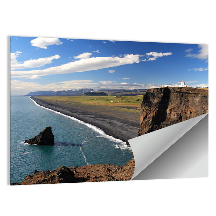 Dyrhólaey Black Sand Beach and Sea Stack Wall Art as a poster print