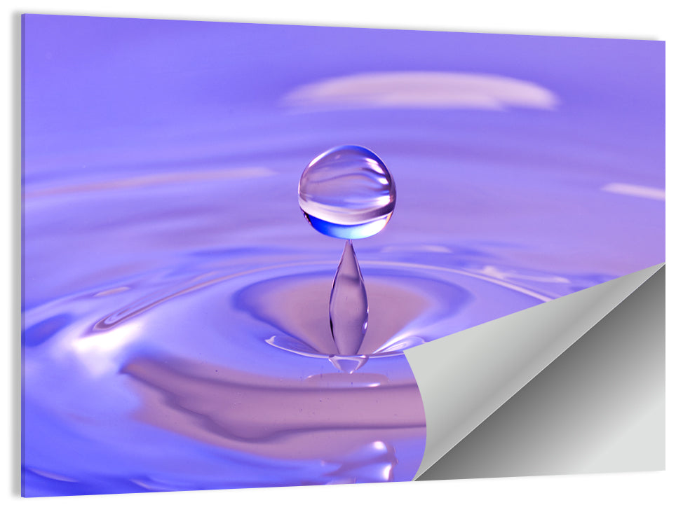 Purple Water Droplet Splash Wall Art