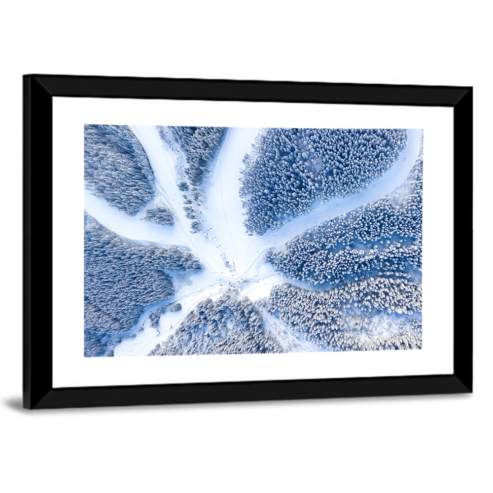Birds-eye Ski Resort Landscape Wall Art