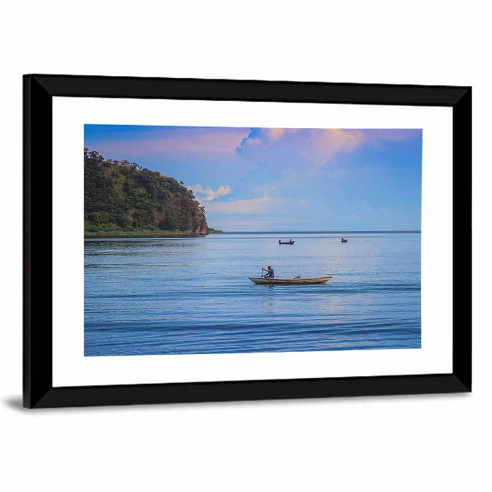 Wooden Boat on Lake Tanganyika Wall Art as a framed print