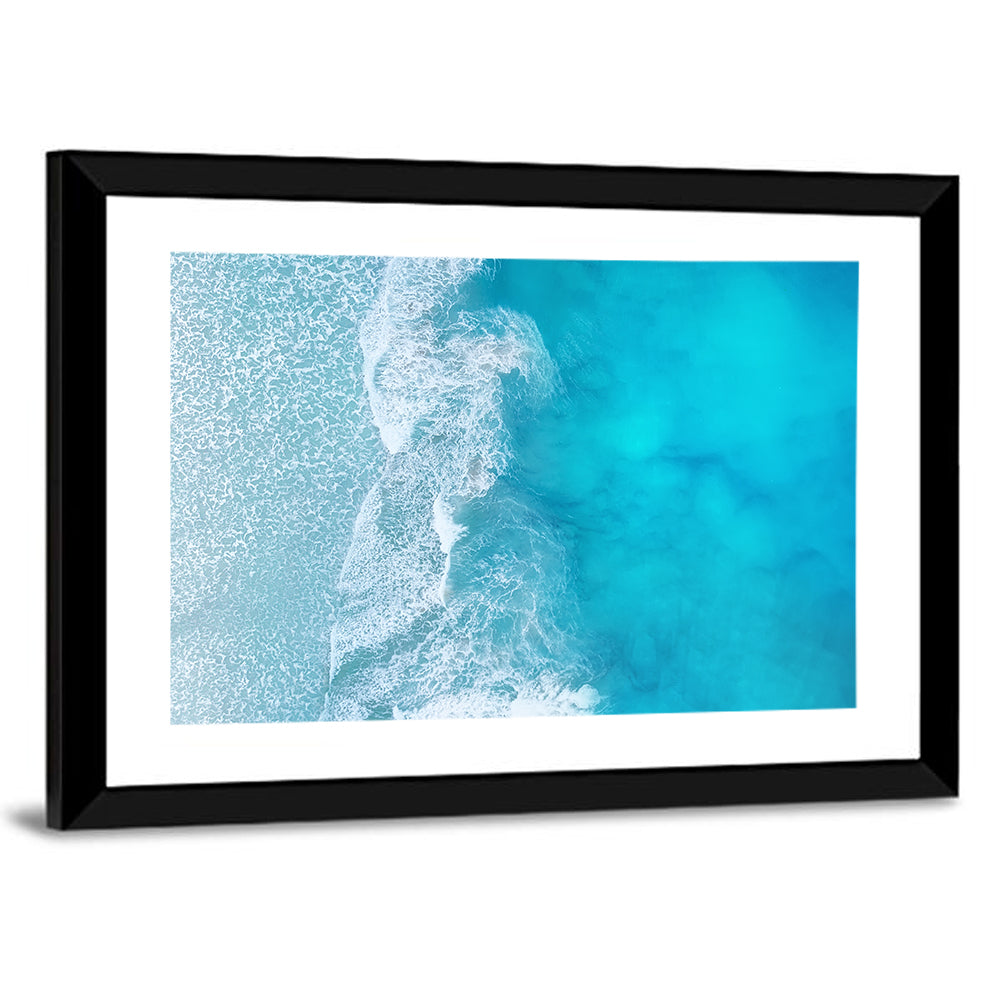 Turquoise Aerial Ocean Waves Wall Art