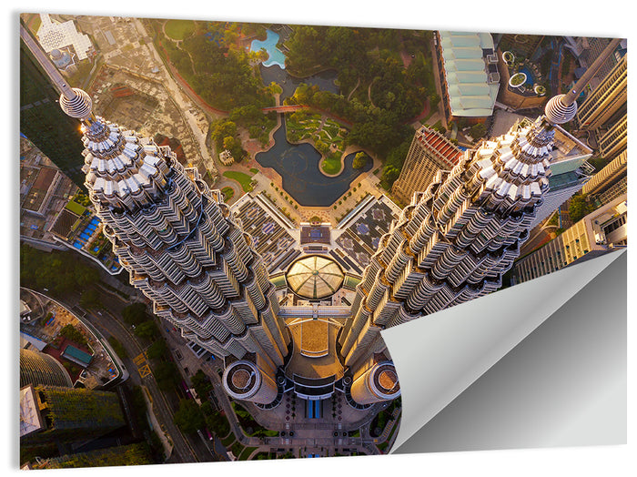 Petronas Twin Towers Kuala Lumpur Golden Hour Wall Art as a poster print