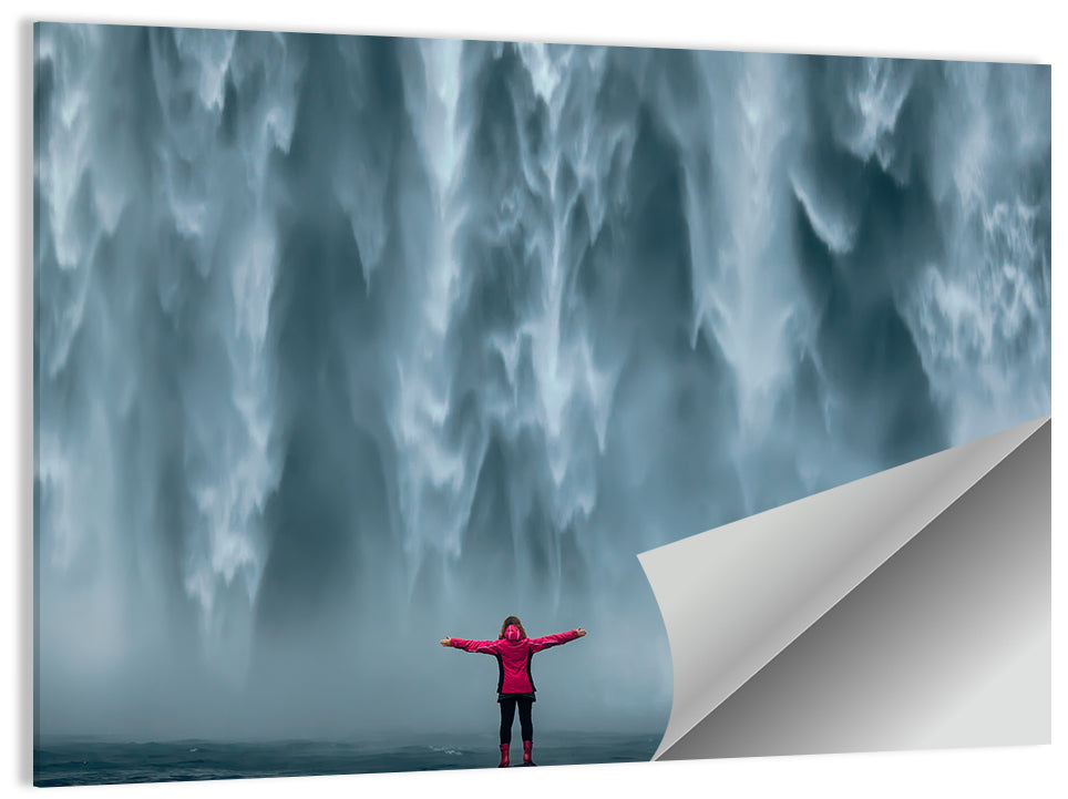 Majestic Skogafoss Waterfall Wall Art