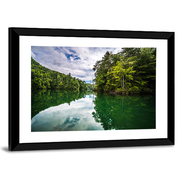 Lake Jocassee Reflection Wall Art as a framed print