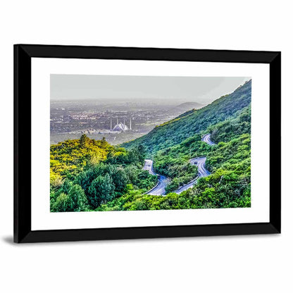 Shah Faisal Mosque From  Margalla Hills Wall Art