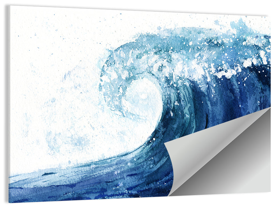 Watercolor Cresting Wave Wall Art