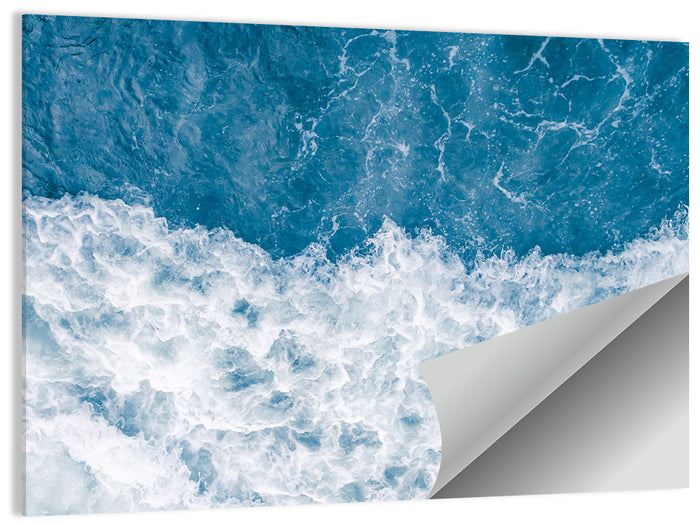 Stormy Blue Sea Wave Wall Art as a poster print
