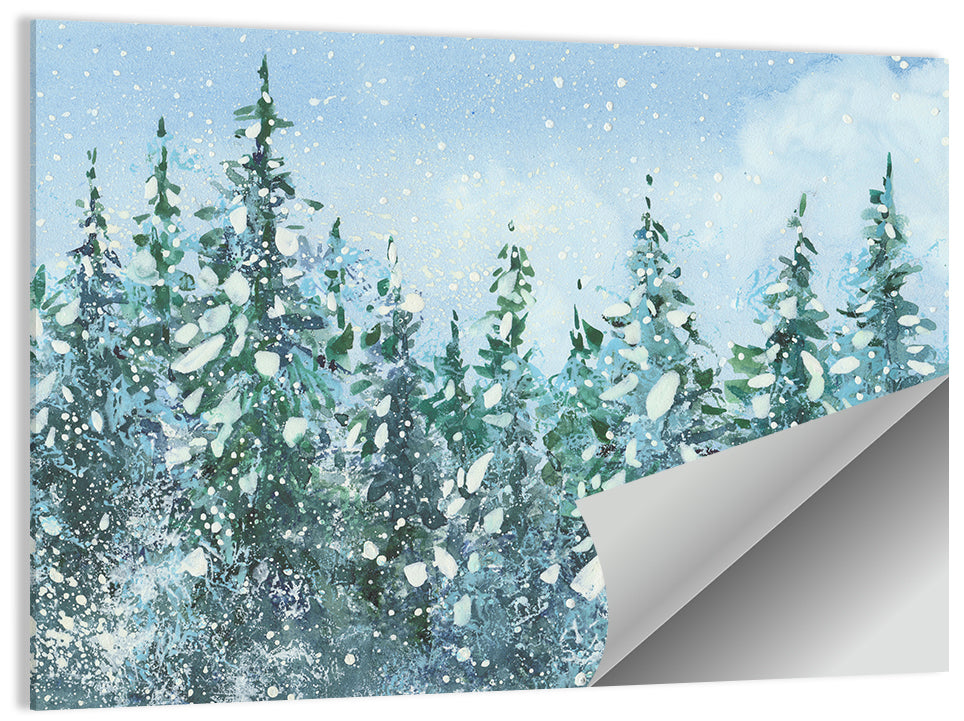 Snowy Spruce Forest Wall Art