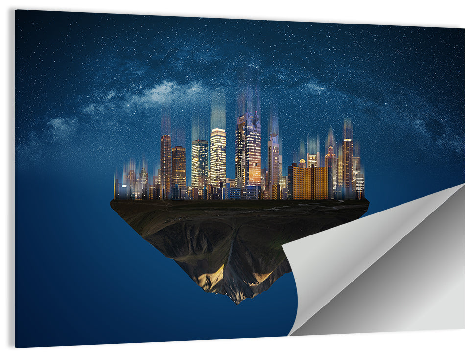 Floating City Island Wall Art