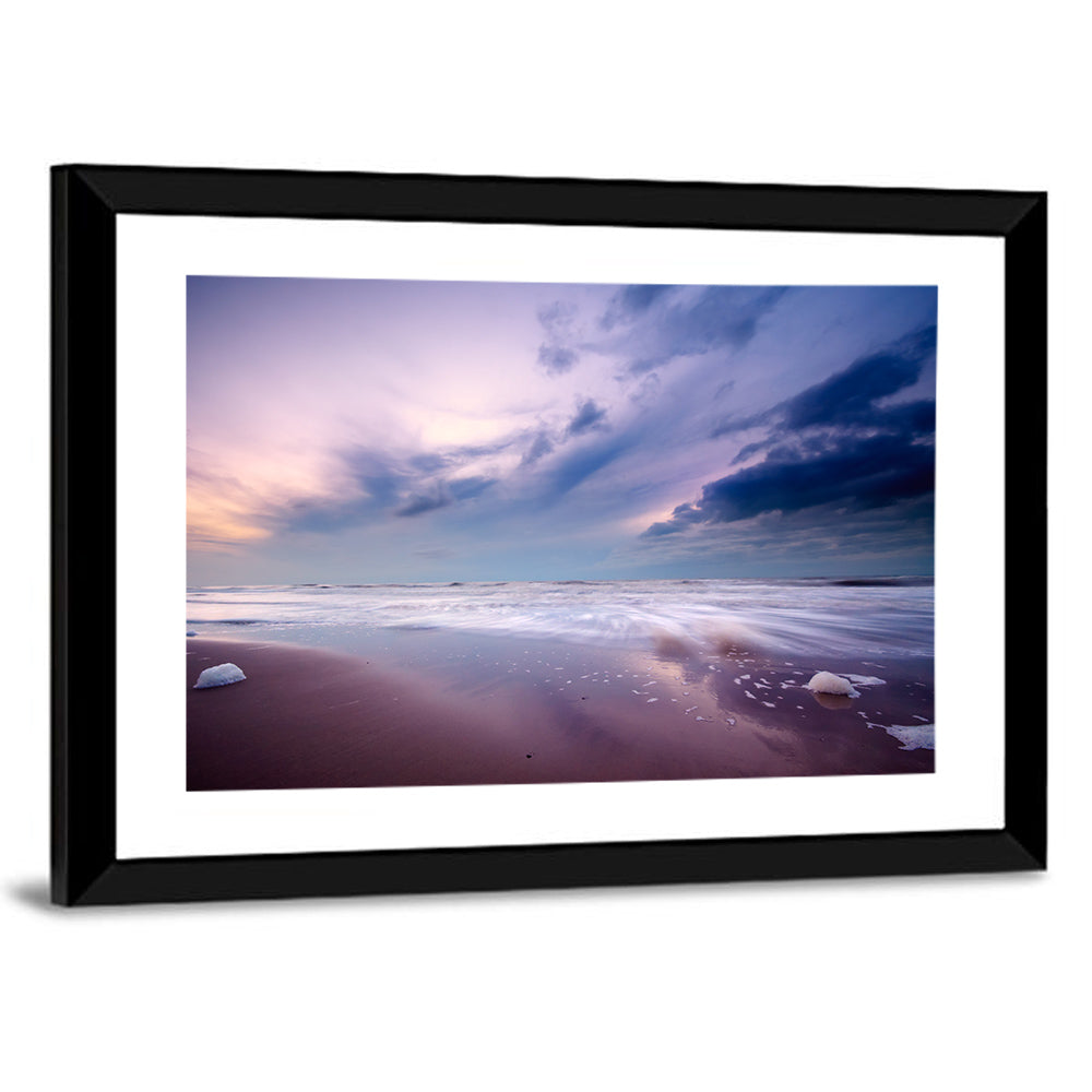 Purple Night Beach Wall Art