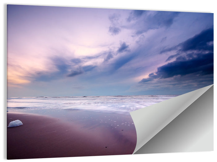 Purple Night Beach Wall Art as a poster print