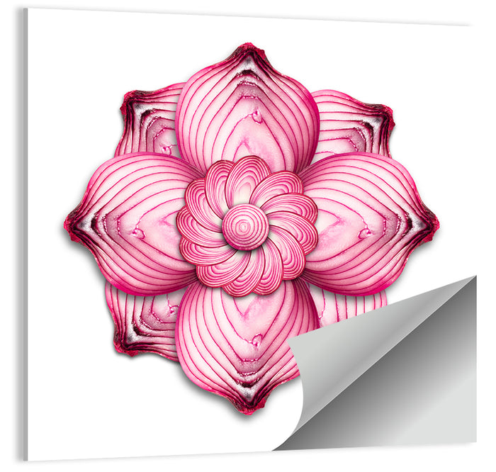 Red Onion Mandala Floral Pattern Wall Art as a poster print