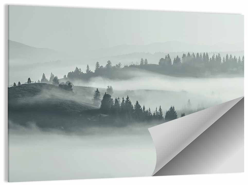 Foggy Carpathian Landscape Wall Art