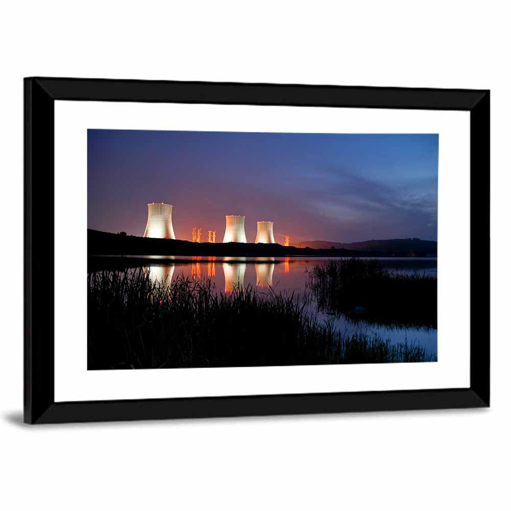 Illuminated Nuclear Cooling Towers Wall Art