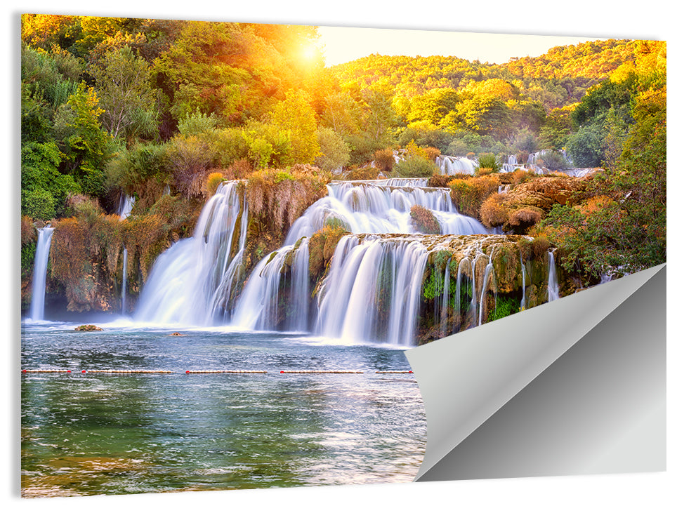 Skradinski Buk Waterfall at Golden Hour Wall Art