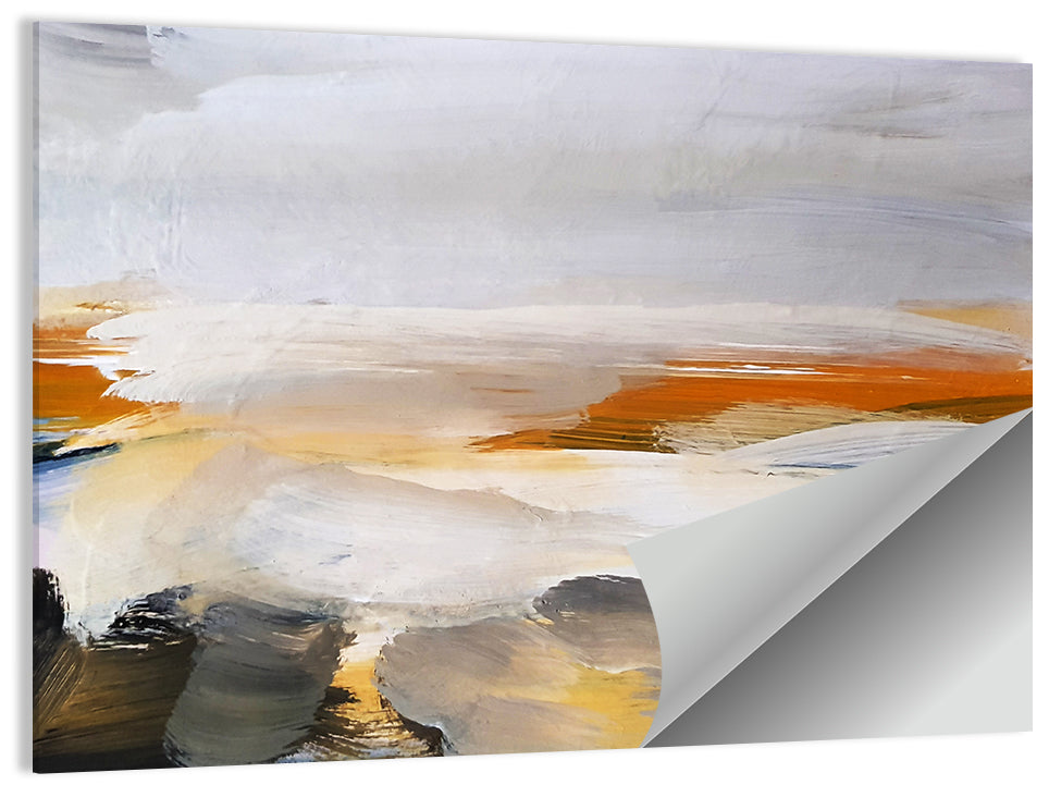 Misty Coastal Horizon Wall Art