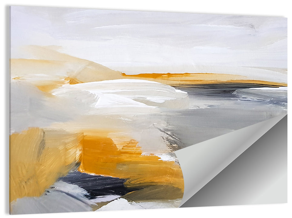 White Coastal Abstract Landscape Wall Art