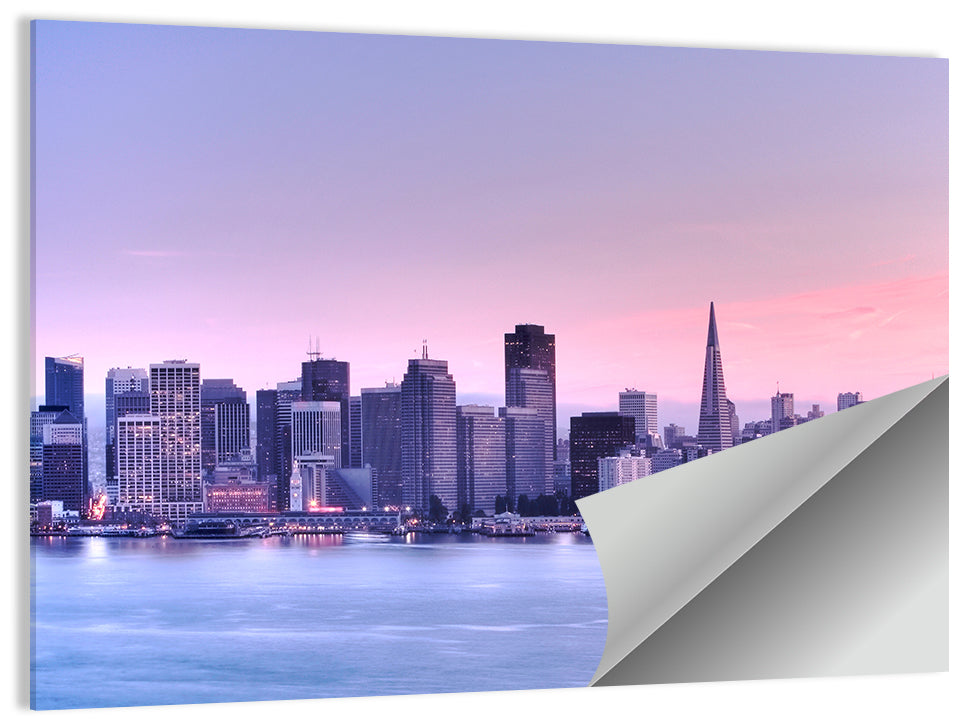 San Francisco Skyline at Lavender Dusk Wall Art