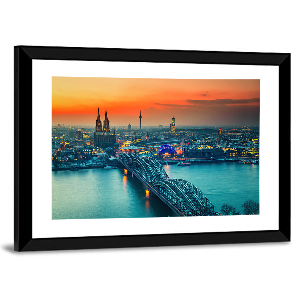 Hohenzollern Bridge at Dusk Wall Art